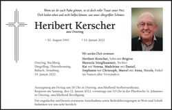 Traueranzeige Heribert Kerscher