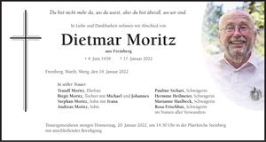 Traueranzeige Dietmar Moritz