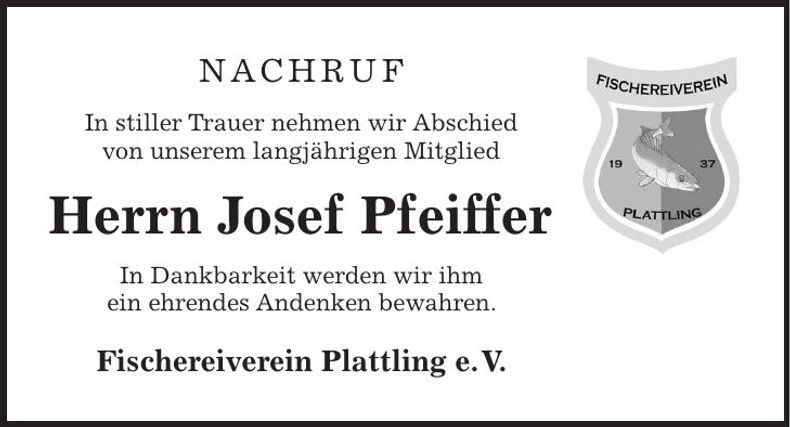 Traueranzeige Josef Pfeiffer