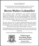 Traueranzeige Walter Lohmüller