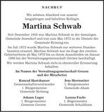 Traueranzeige Martina Schwab