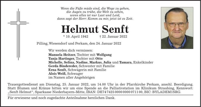 Traueranzeige Helmut Senft