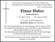 Traueranzeige Elmar Huber
