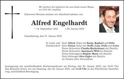 Traueranzeige Alfred Engelhardt