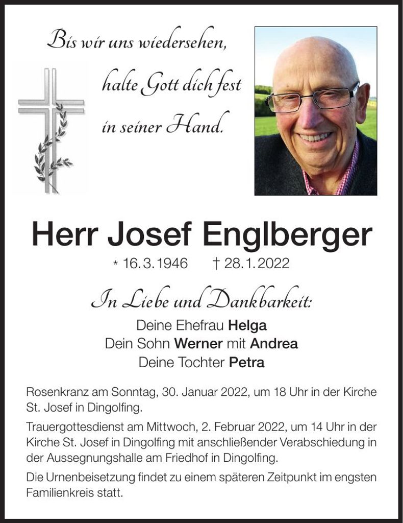 Traueranzeige Josef Englberger