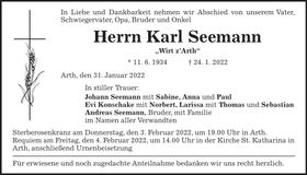 Traueranzeige Karl Seemann