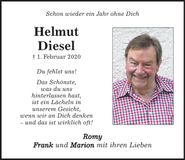 Traueranzeige Helmut Diesel