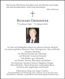 Traueranzeige Richard Oberhofer