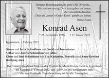 Traueranzeige Konrad Asen