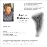 Traueranzeige Andrea Reitmeier