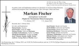 Traueranzeige Markus Fischer