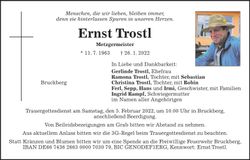 Traueranzeige Ernst Trostl