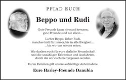 Traueranzeige Rudi und Beppo Rudi und Beppo