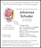 Traueranzeige Johannes Schuder