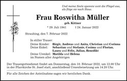Traueranzeige Roswitha Müller