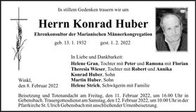 Traueranzeige Konrad Huber