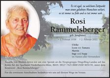 Traueranzeige Rosi Rammelsberger