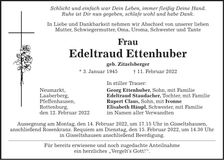 Traueranzeige Edeltraud Ettenhuber
