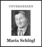 Traueranzeige Maria Schlögl