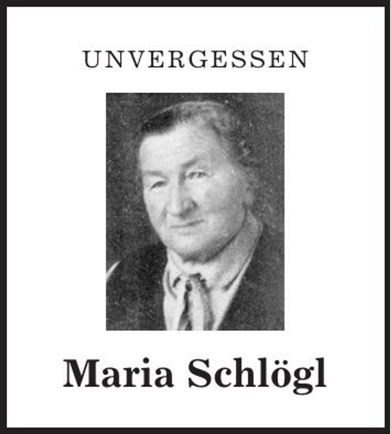 Traueranzeige Maria Schlögl
