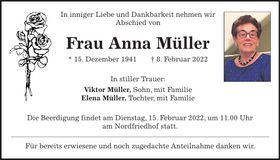 Traueranzeige Anna Müller