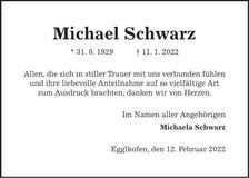 Traueranzeige Michael Schwarz