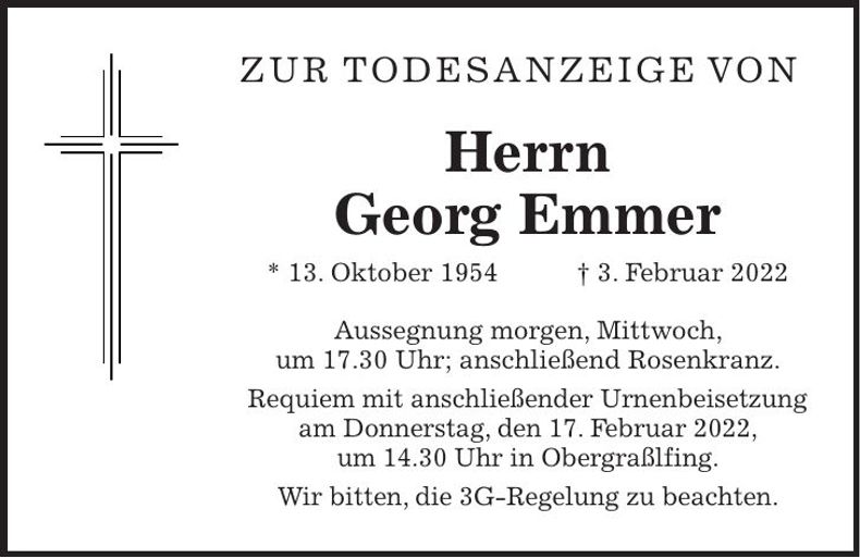 Traueranzeige Georg Emmer