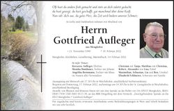 Traueranzeige Gottfried Aufleger