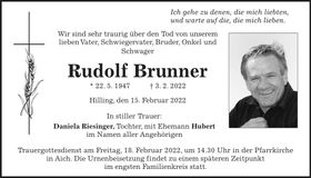 Traueranzeige Rudolf Brunner