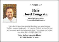 Traueranzeige Josef Pongratz