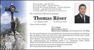 Traueranzeige Thomas Röser