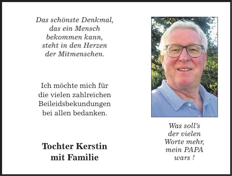 Traueranzeige Max Schadenfroh