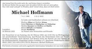 Traueranzeige Michael Hoffmann