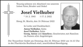 Traueranzeige Josef Vielhuber