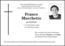 Traueranzeige Franco Muccetto