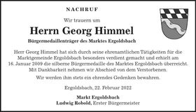 Traueranzeige Georg Himmel