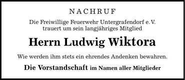 Traueranzeige Ludwig Wiktora