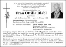 Traueranzeige Ottilia Blabl