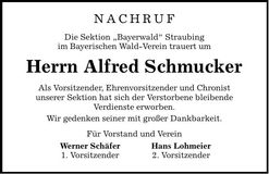 Traueranzeige Alfred Schmucker