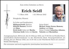 Traueranzeige Erich Seidl