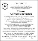 Traueranzeige Alfred Schmucker