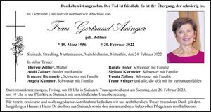 Traueranzeige Gertraud Axinger