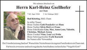 Traueranzeige Karl-Heinz Gsellhofer