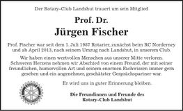 Traueranzeige Jürgen Fischer