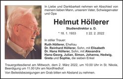 Traueranzeige Helmut Höllerer