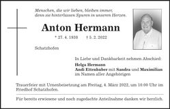 Traueranzeige Anton Hermann