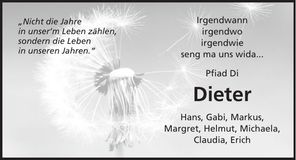 Traueranzeige Dieter 
