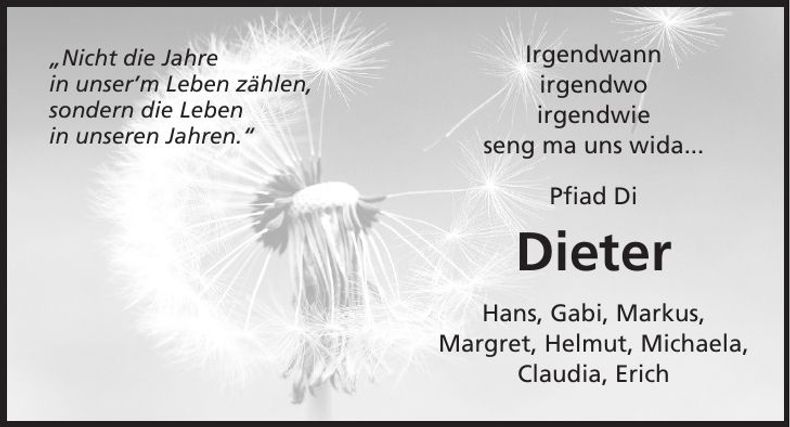 Traueranzeige Dieter 