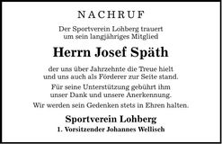 Traueranzeige Josef Späth