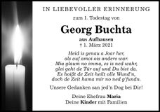Traueranzeige Georg Buchta